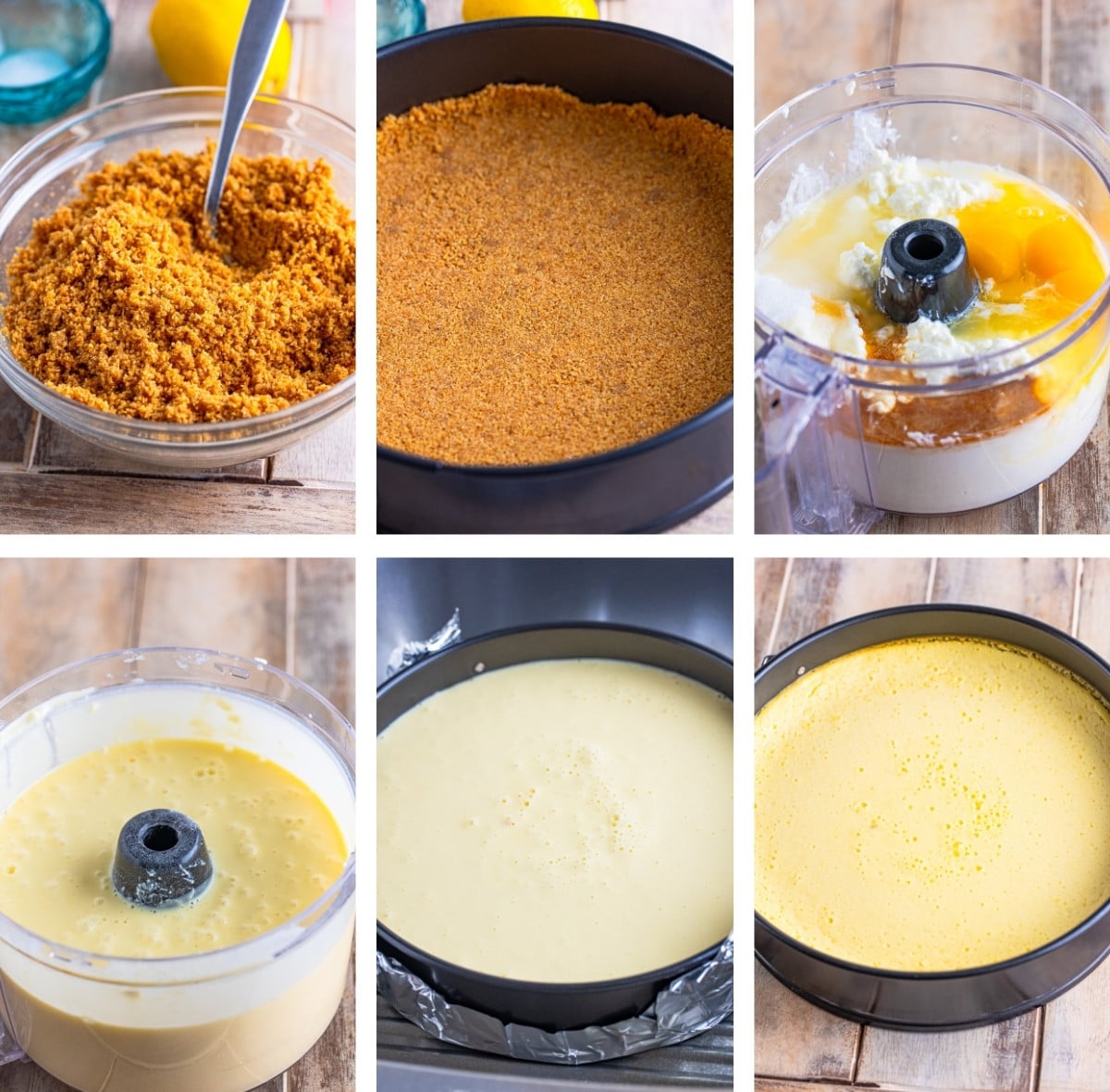 collage of images showing how to make Cottage Cheese Cake