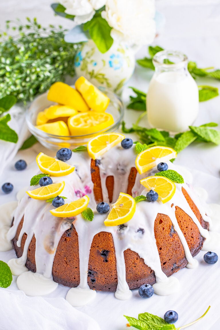 Lemon Blueberry Pound Cake with Sour Cream