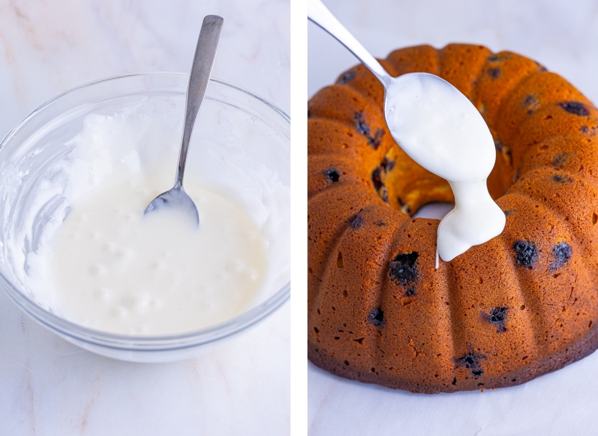 how to glaze lemon blueberry pound cake
