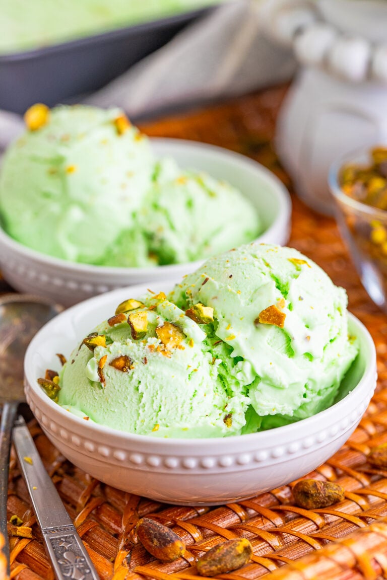 No Churn Pistachio Ice Cream with Pudding Mix