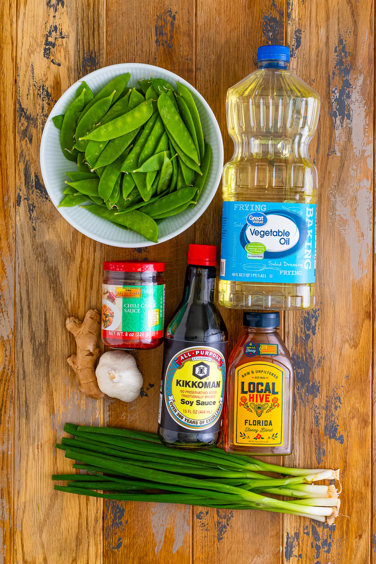 ingredients needed to make snow peas recipe