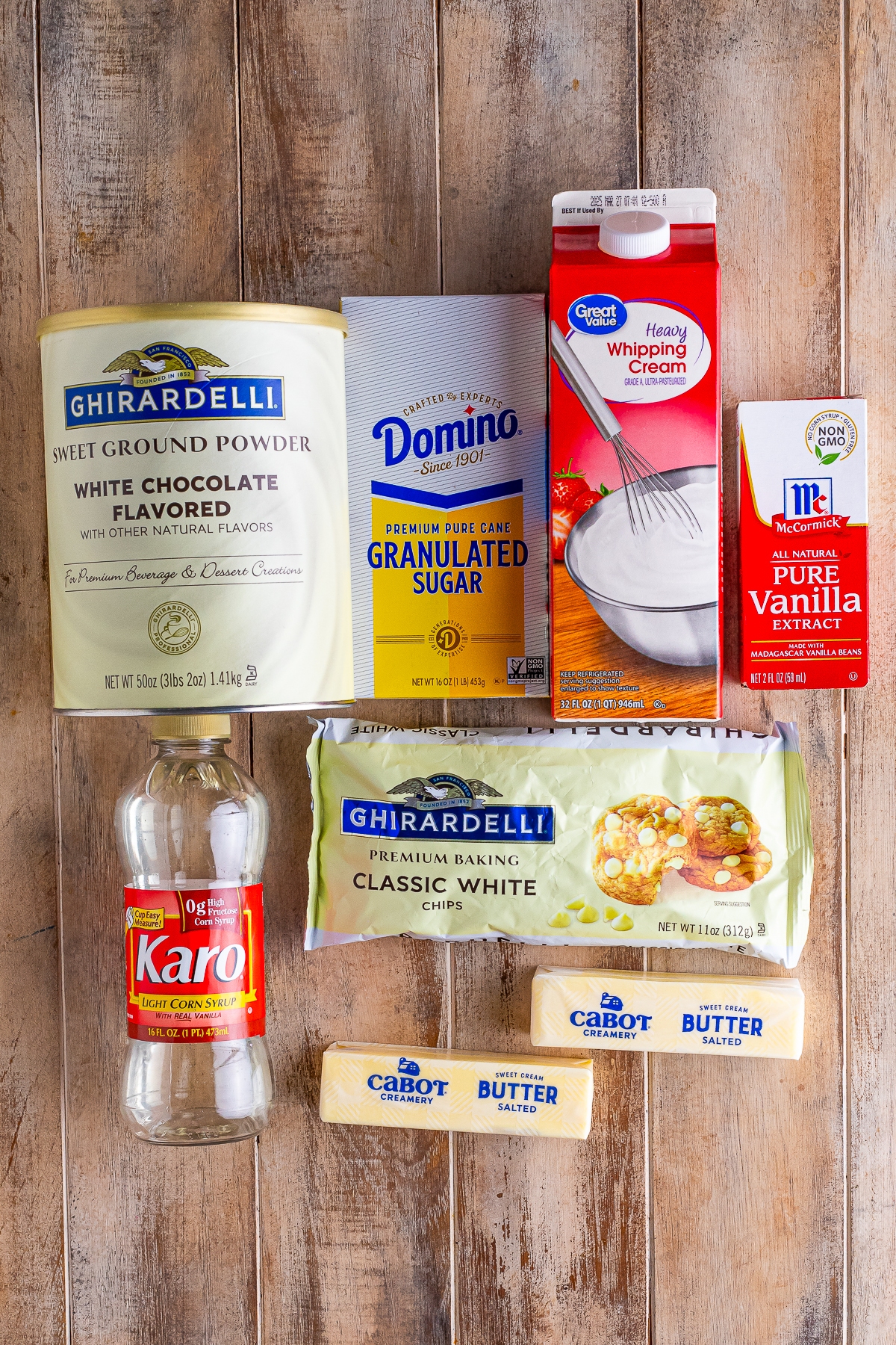 ingredients needed to make White Chocolate Sauce