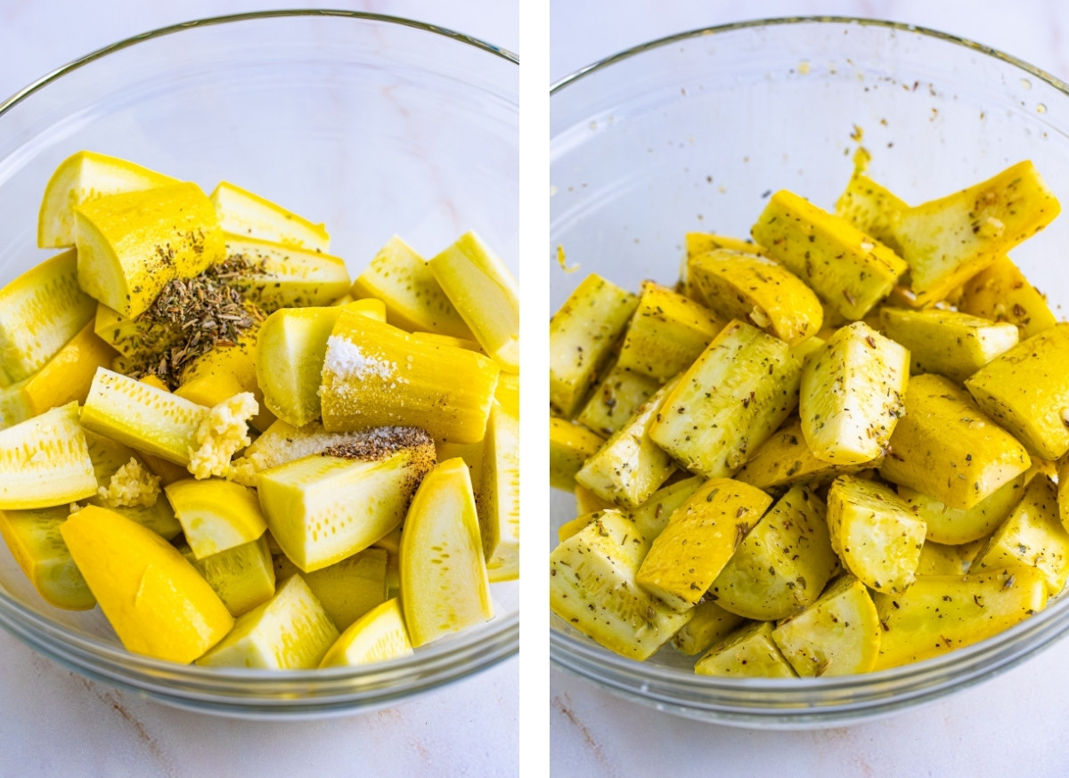 first step on how to make Roasted Yellow Squash