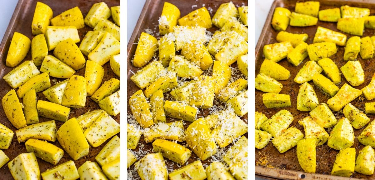 final steps on how to make Roasted Yellow Squash