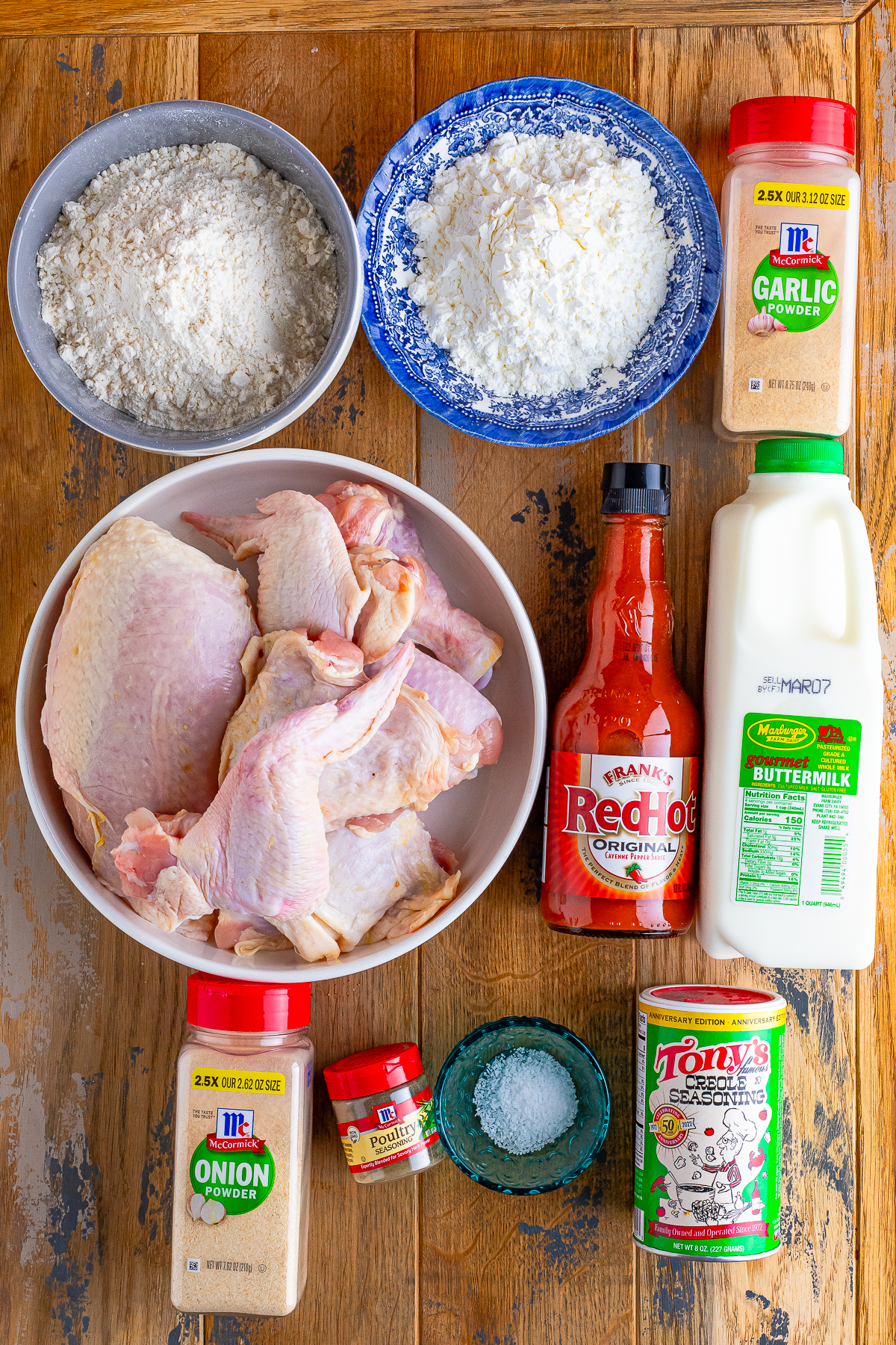 ingredients needed to make Louisiana Fried Chicken