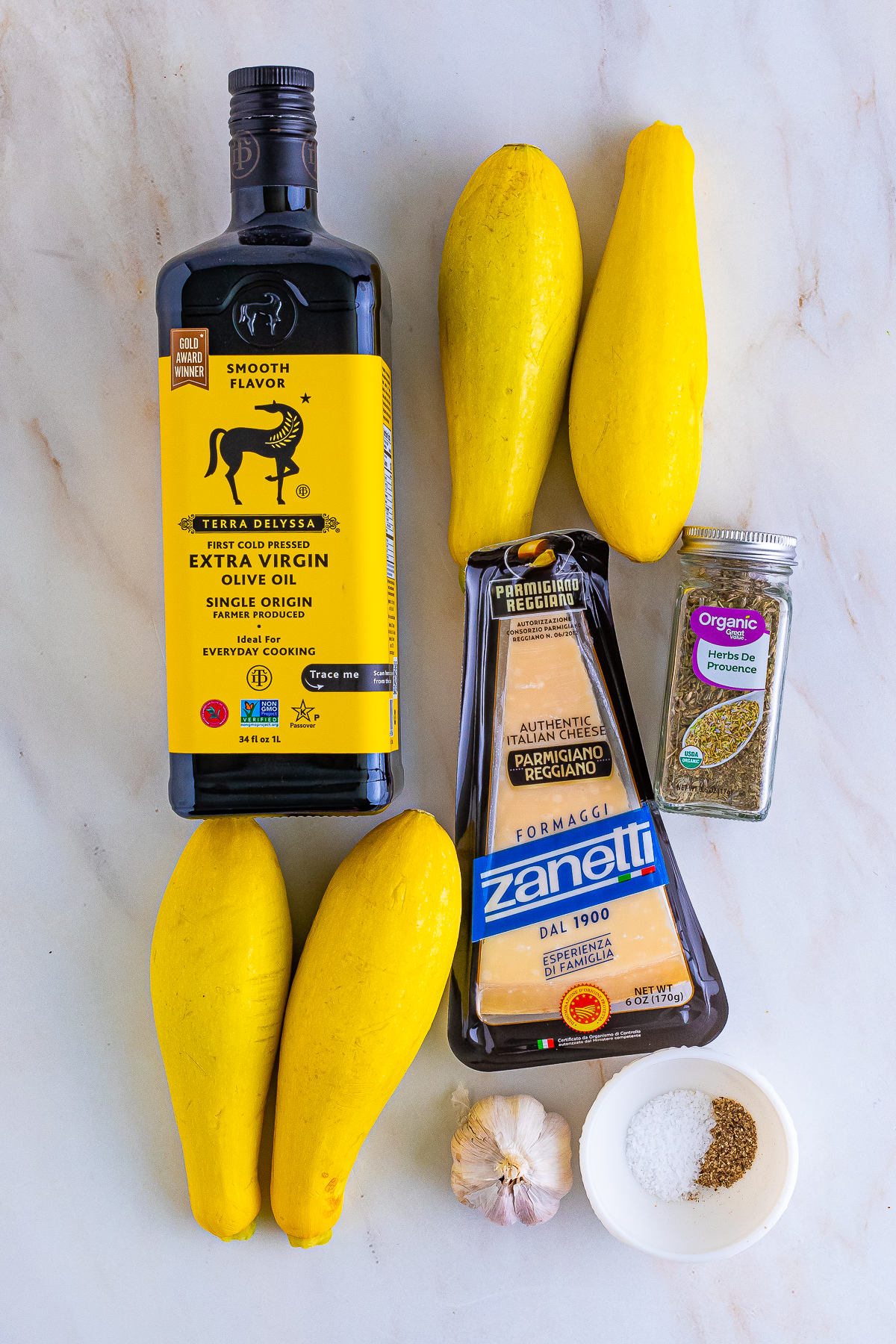 ingredients needed to make Roasted Yellow Squash