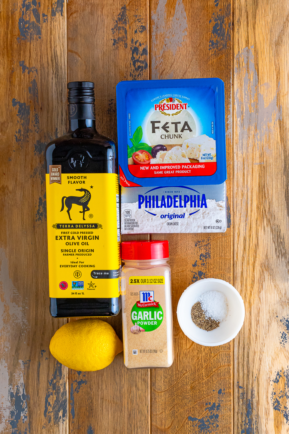 ingredients needed to make Whipped Feta Cheese