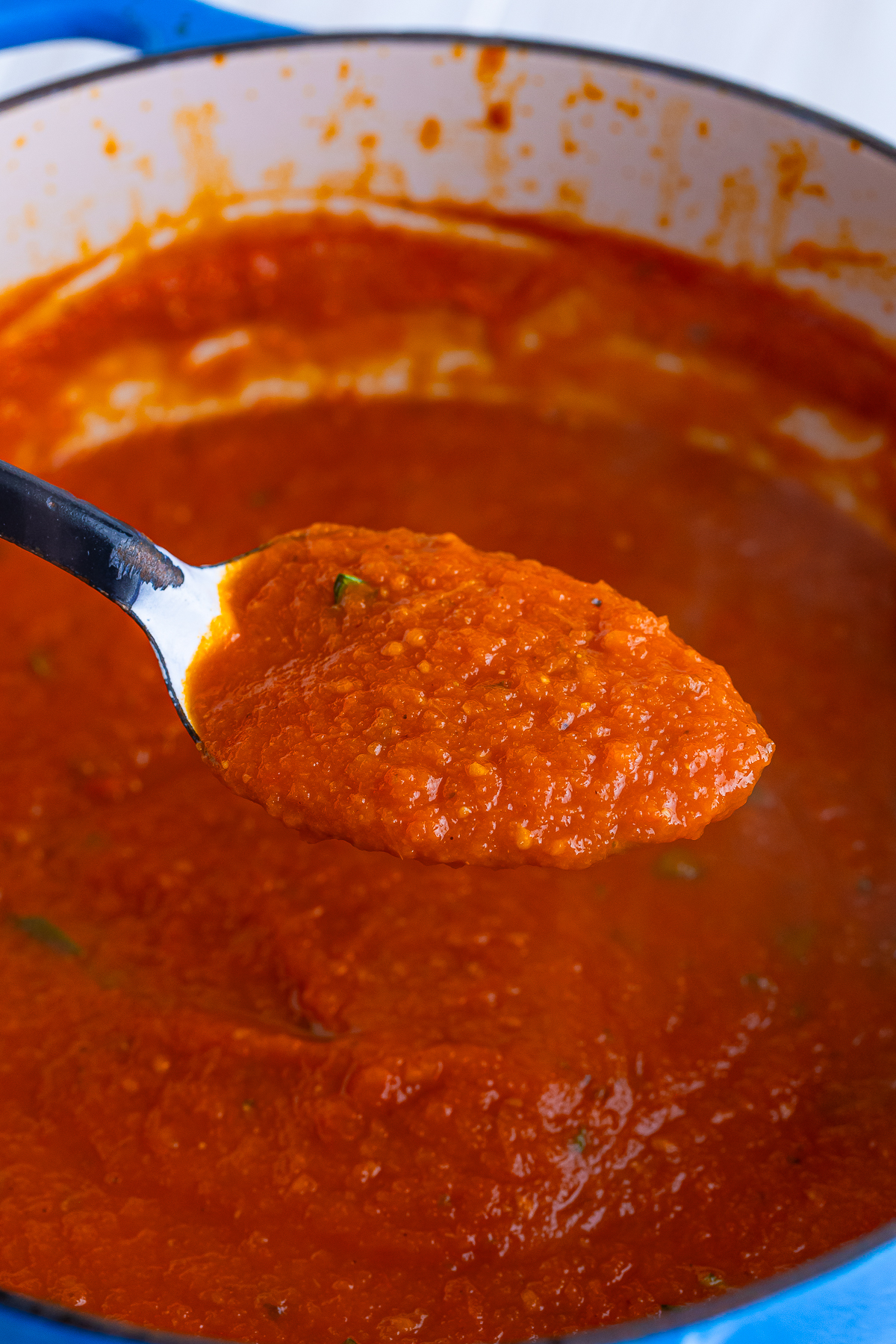 We’re gonna talk about Roasted Tomato Sauce today. If my husband Jeremy had his way, we would eat pasta every night until the end of time.