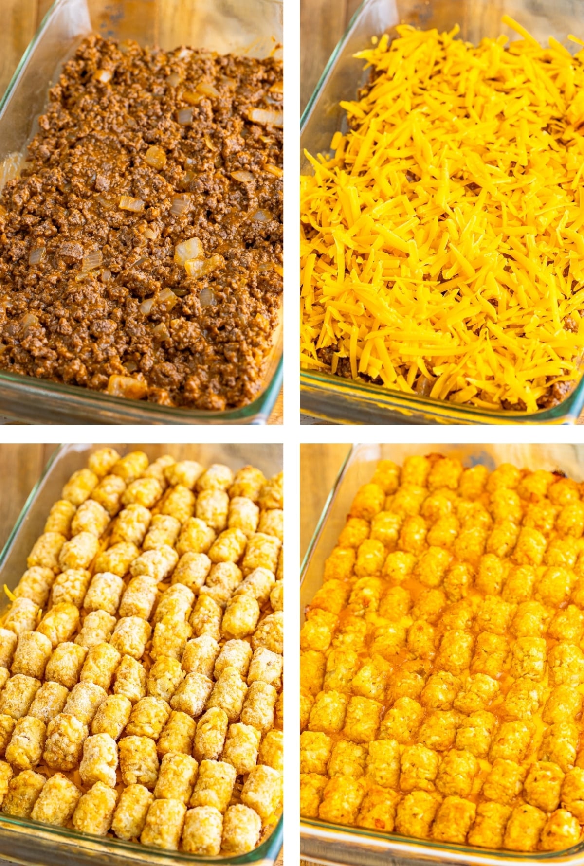 I grew up loving two things more than Saturday morning cartoons: gooey cheeseburgers and piles of crispy tater tots.
So, naturally, I eventually found the Cheeseburger Tater Tot Casserole!