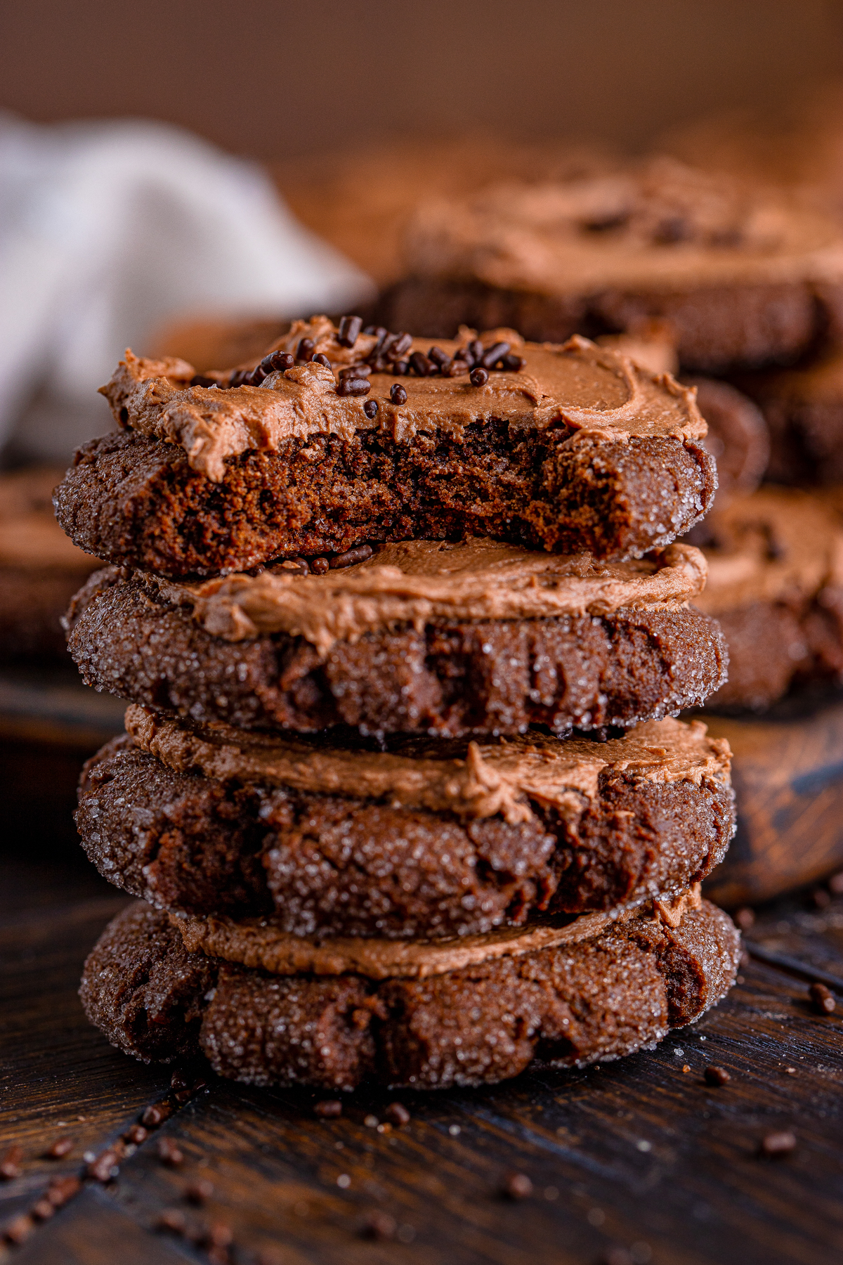 These chocolate sugar cookies are soft, chewy, and loaded with a deep chocolate flavor I can't get enough of.