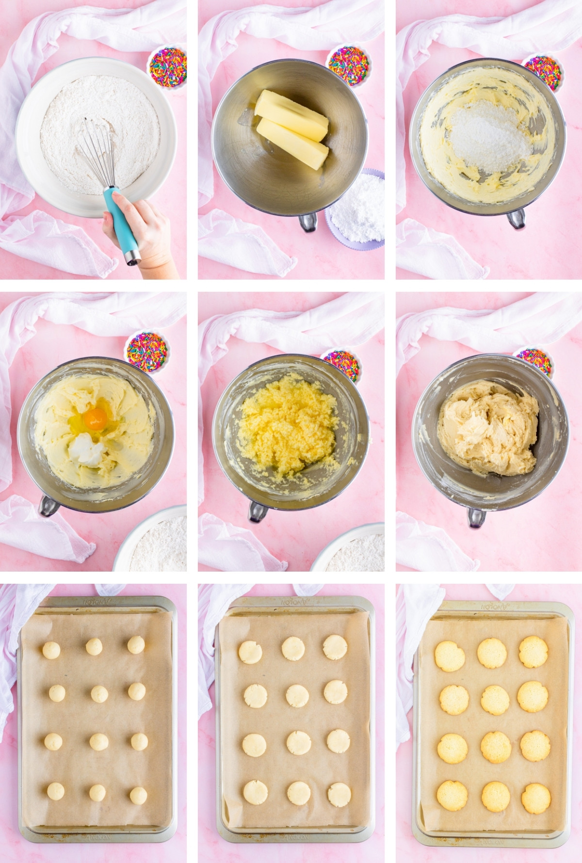 These are pictures of all the steps it takes to make the cookies.