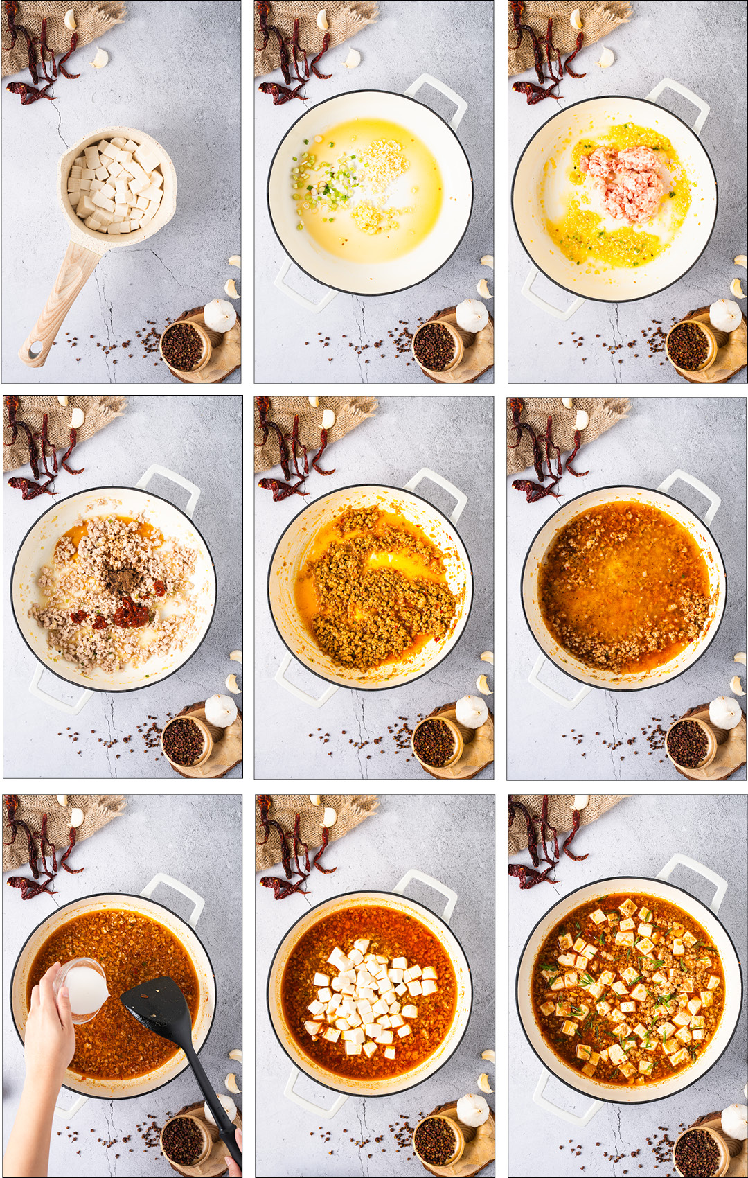 Use a small bowl to mix your cornstarch slurry with cold water first—lumps begone!
Toast Sichuan peppercorns, cool, then grind for the freshest mouth‑numbing kick.
Stir‑fry aromatics only 30 seconds; burnt garlic = bitter flavor.
For less spice, remove seeds from chilli peppers before stir‑frying.
Taste sauce before salting; doubanjiang and soy are already salty.
Serve with extra hot rice because that sauce is liquid gold.