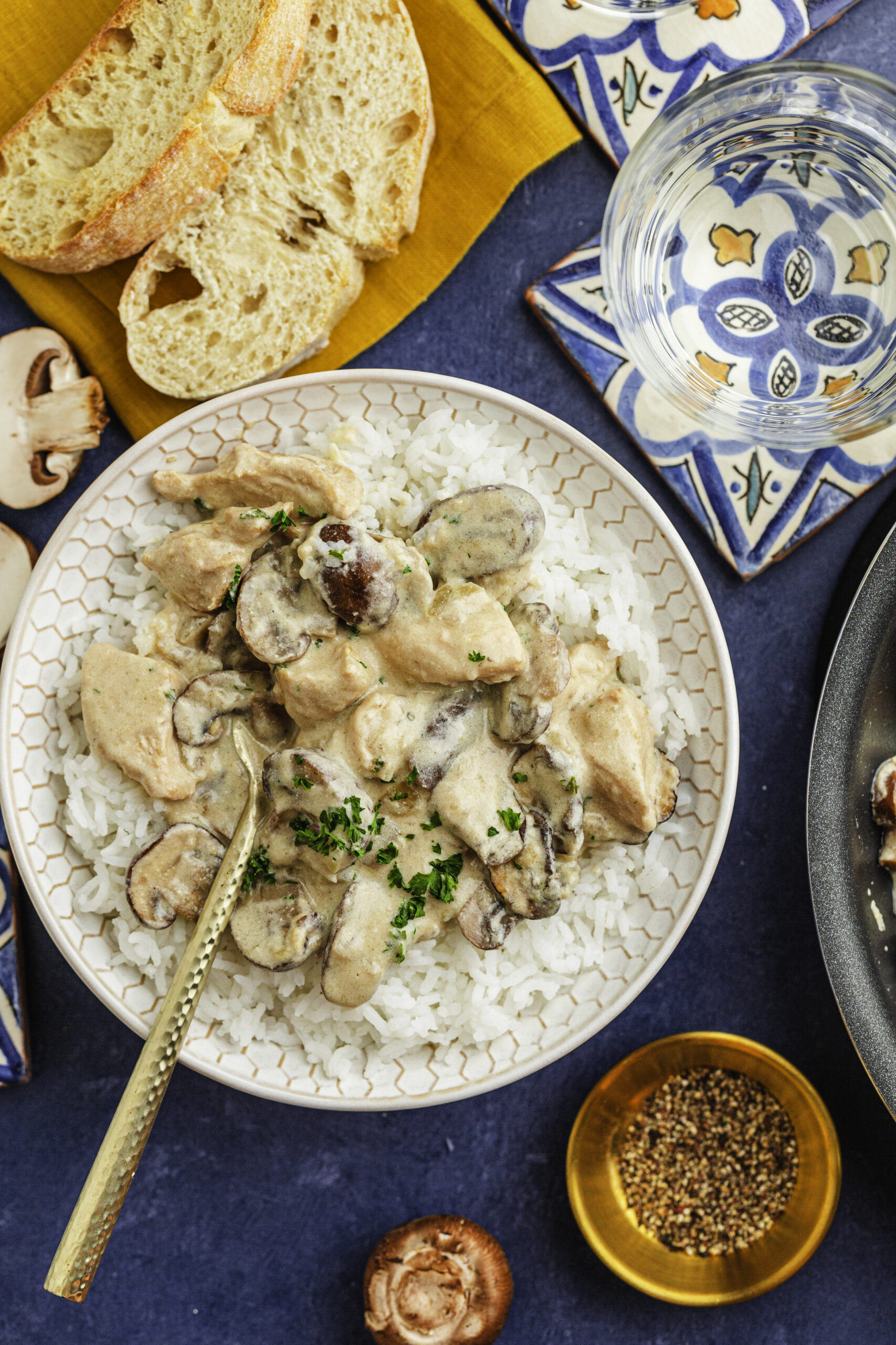 Final picture with a fork inserted in th emeal ready to take the first bite.