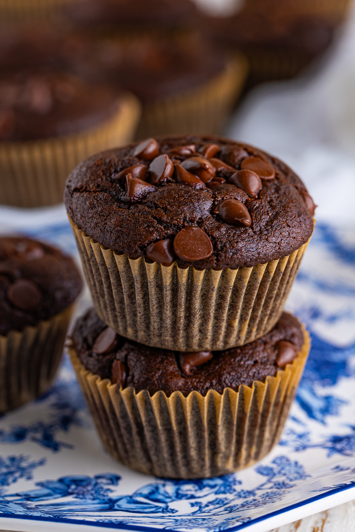 Who doesn’t get excited when the kitchen smells like warm, gooey chocolate?

 These Chocolate Muffins are the kind you see in a coffee shop bakery case—soft, fluffy muffins filled with melty dark chocolate chips and topped with extra chocolate chunks for good measure.

You can whip up a whole batch of chocolate muffins at home with simple ingredients you probably already have in your pantry!