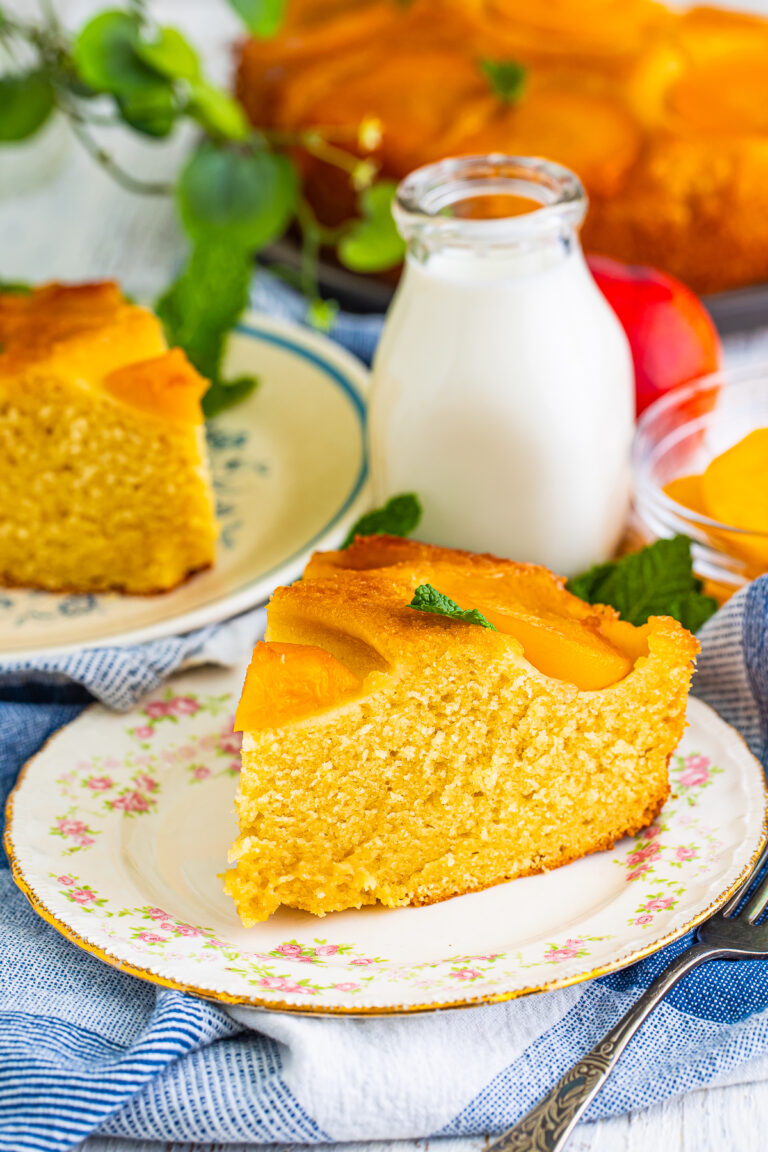Easy Upside Down Cake with Peaches
