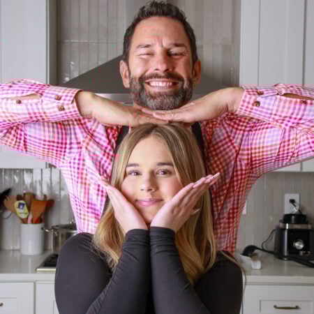Jason and Maddie Smiling in the Kitchen