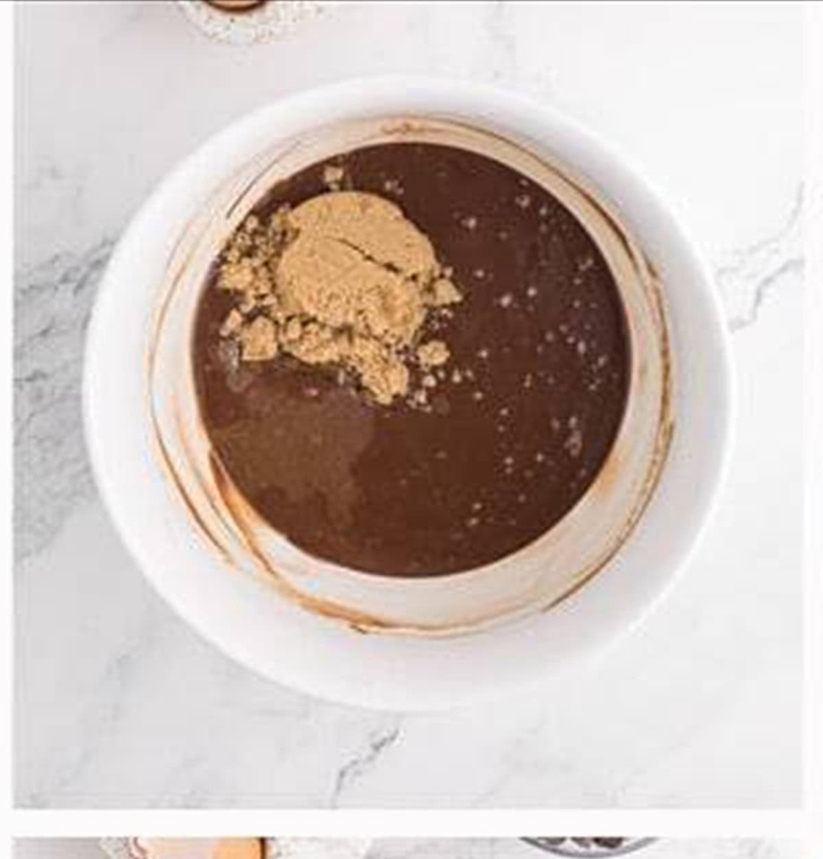 Brown sugar and vanilla mixed into the melted chocolate.