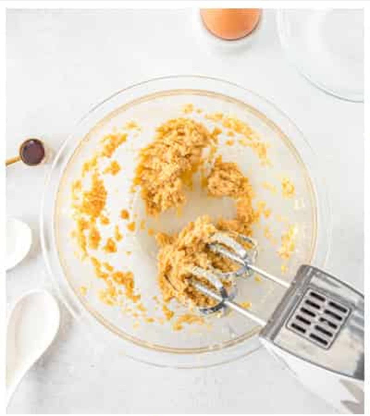 Butter and brown sugar creamed together for fig newton dough.