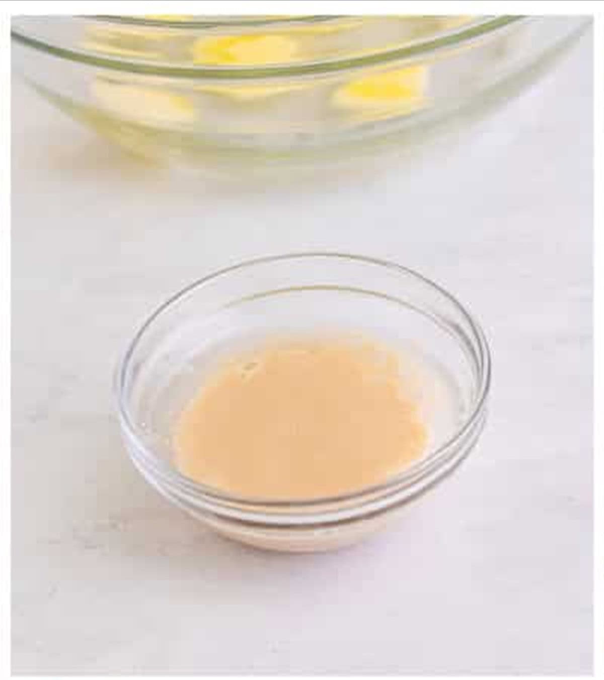 Yeast bloomed and foamy in warm water for Pizza Hut cheese sticks.