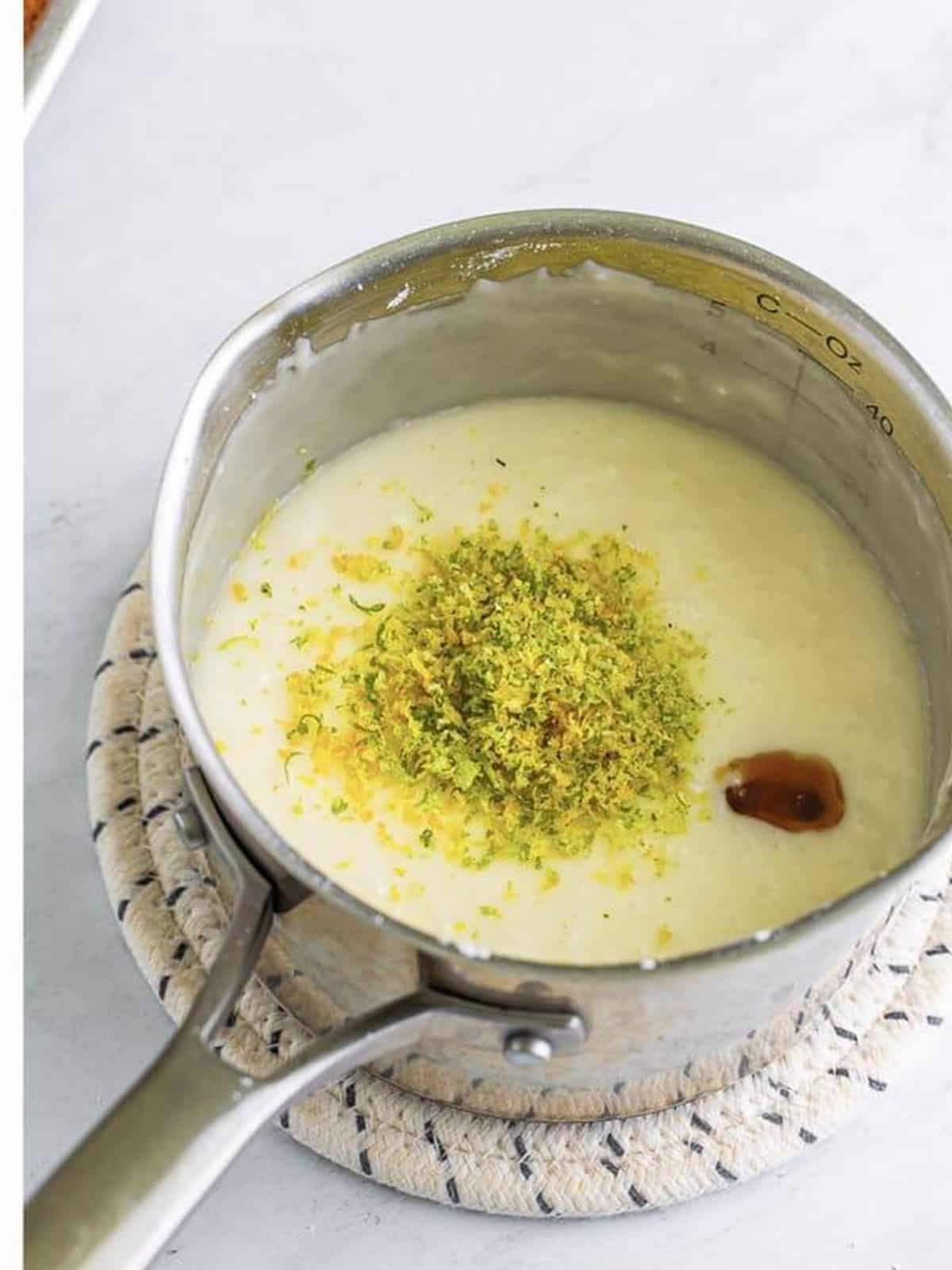Lemon and lime zest and vanilla added to the warm 7Up cake glaze.