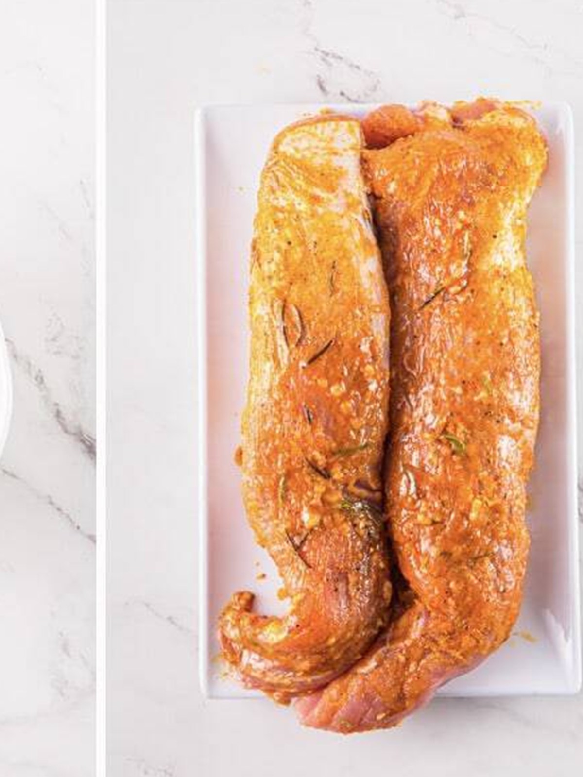Whisking the seasoned butter rub for Air Fryer Pork Tenderloin.
