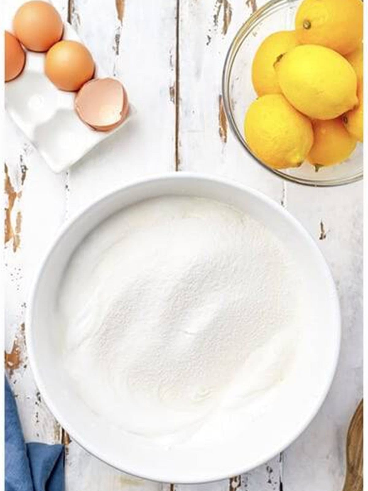 Flour folded into the angel food cupcake batter.