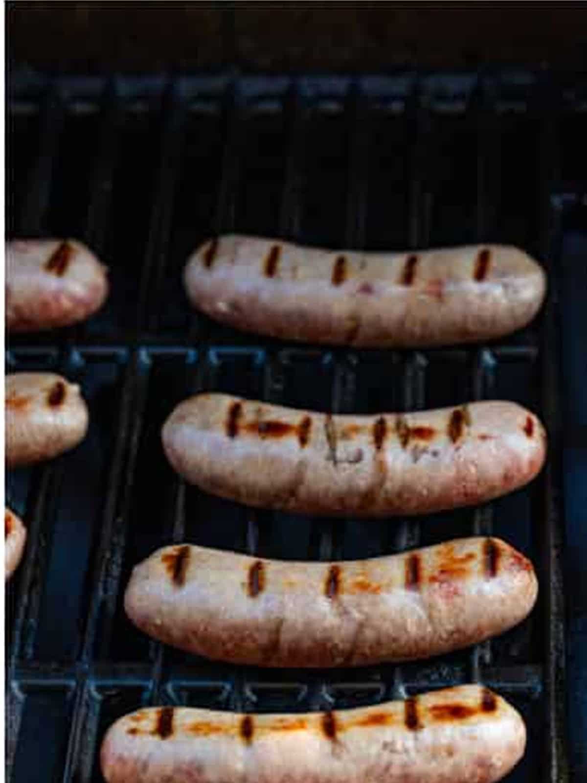 Bratwurst grilling to get a char before going in the slow cooker for beer brats.