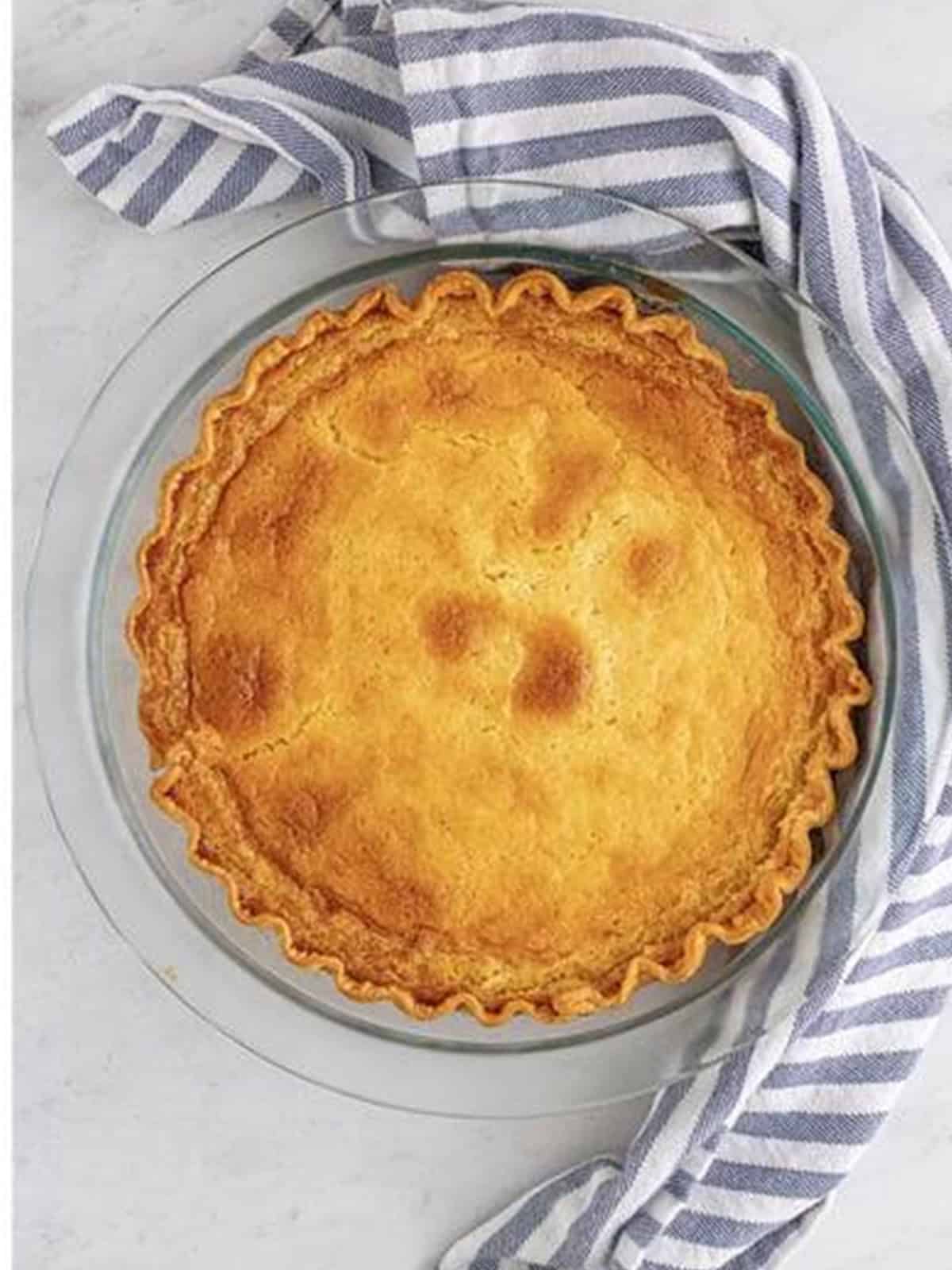 Golden baked Buttermilk Pie fresh from the oven.