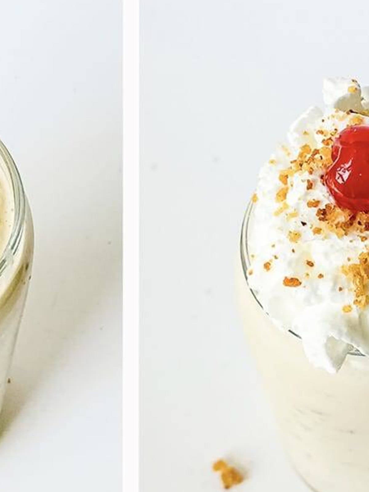 Chick Fil A milkshake topped with whipped cream, crumbles, and a cherry.