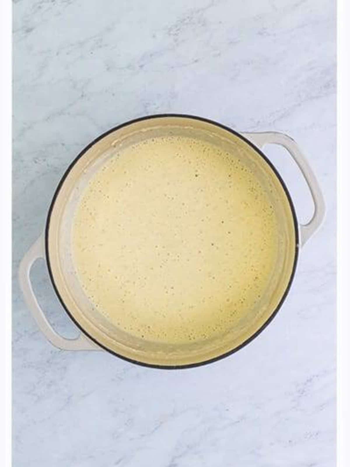 Parmesan stirred into the finished creamy alfredo sauce.