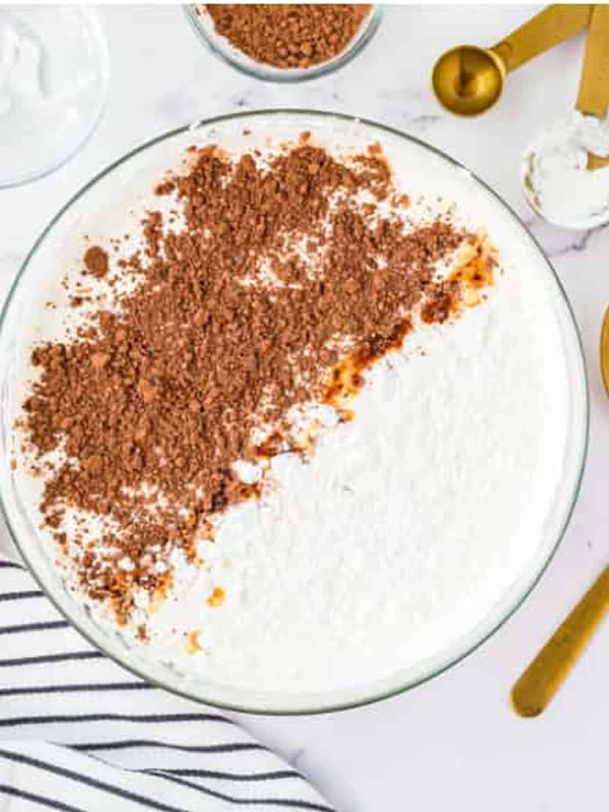 Cocoa powder and cornstarch added to the cream for Chocolate Whipped Cream.