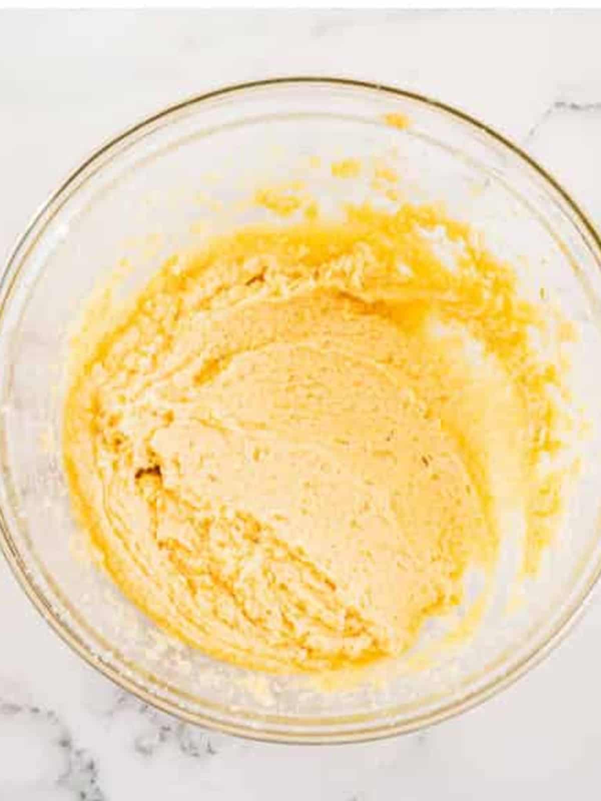 Butter, sugars, egg, and vanilla creamed together with the dry ingredients into cookie dough.