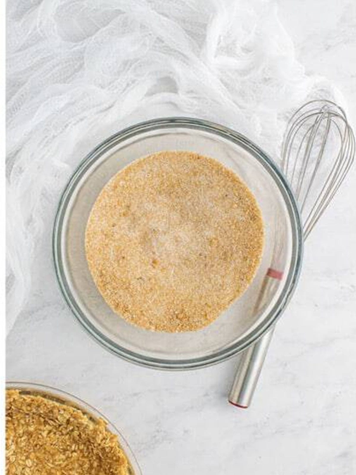 Whisking together sugar, brown sugar, milk powder, and cinnamon for the crack pie filling.