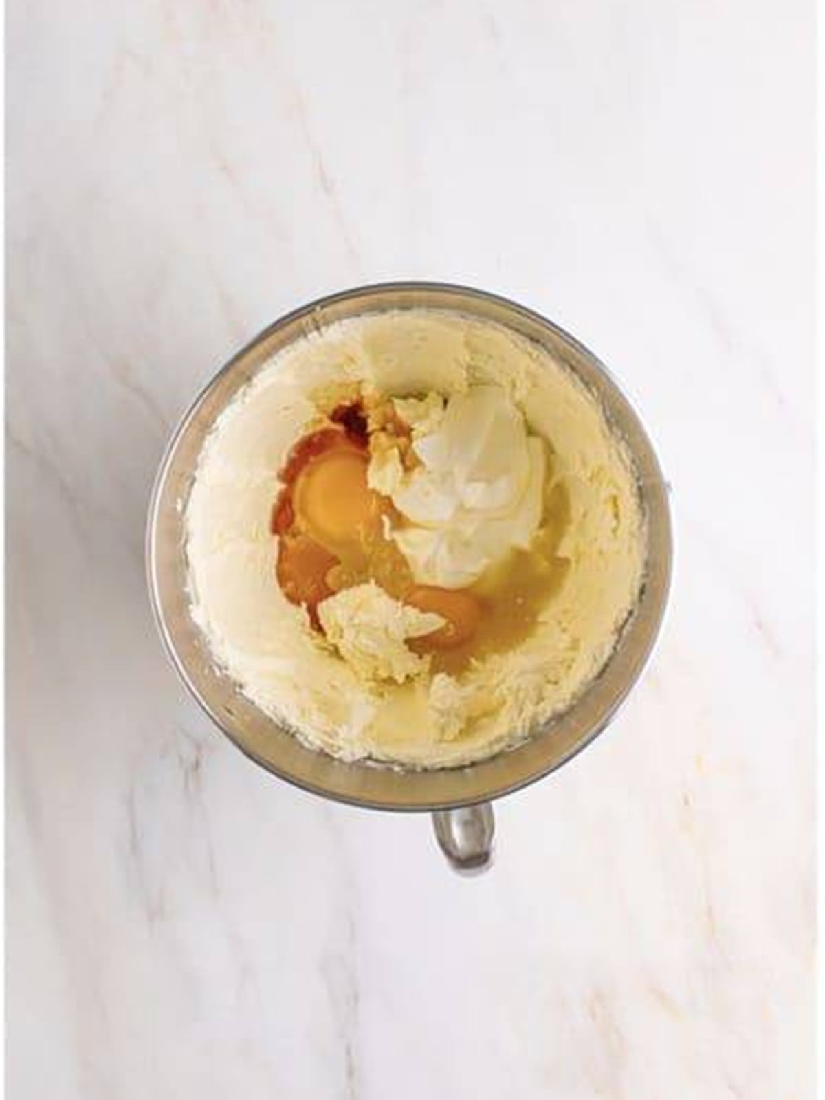 Cream cheese, sour cream, eggs, and key lime juice mixed into a smooth cheesecake filling.
