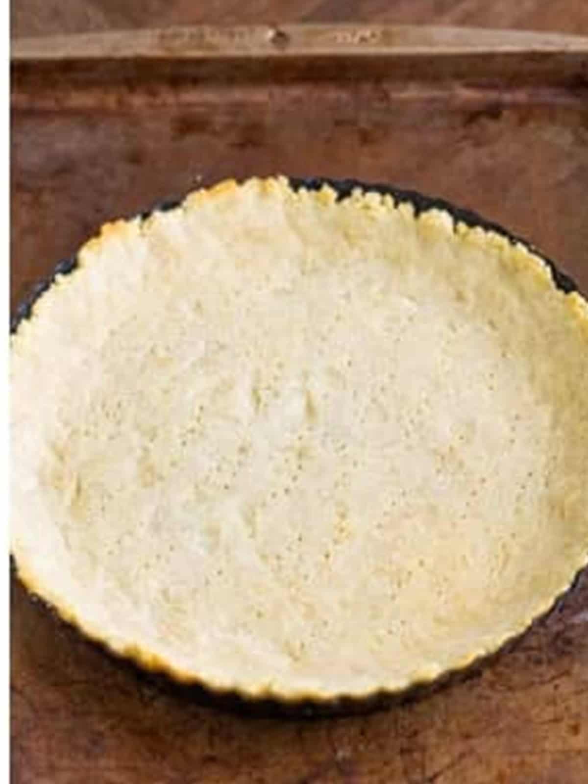 Par-baked golden tart crust for lemonade tart.