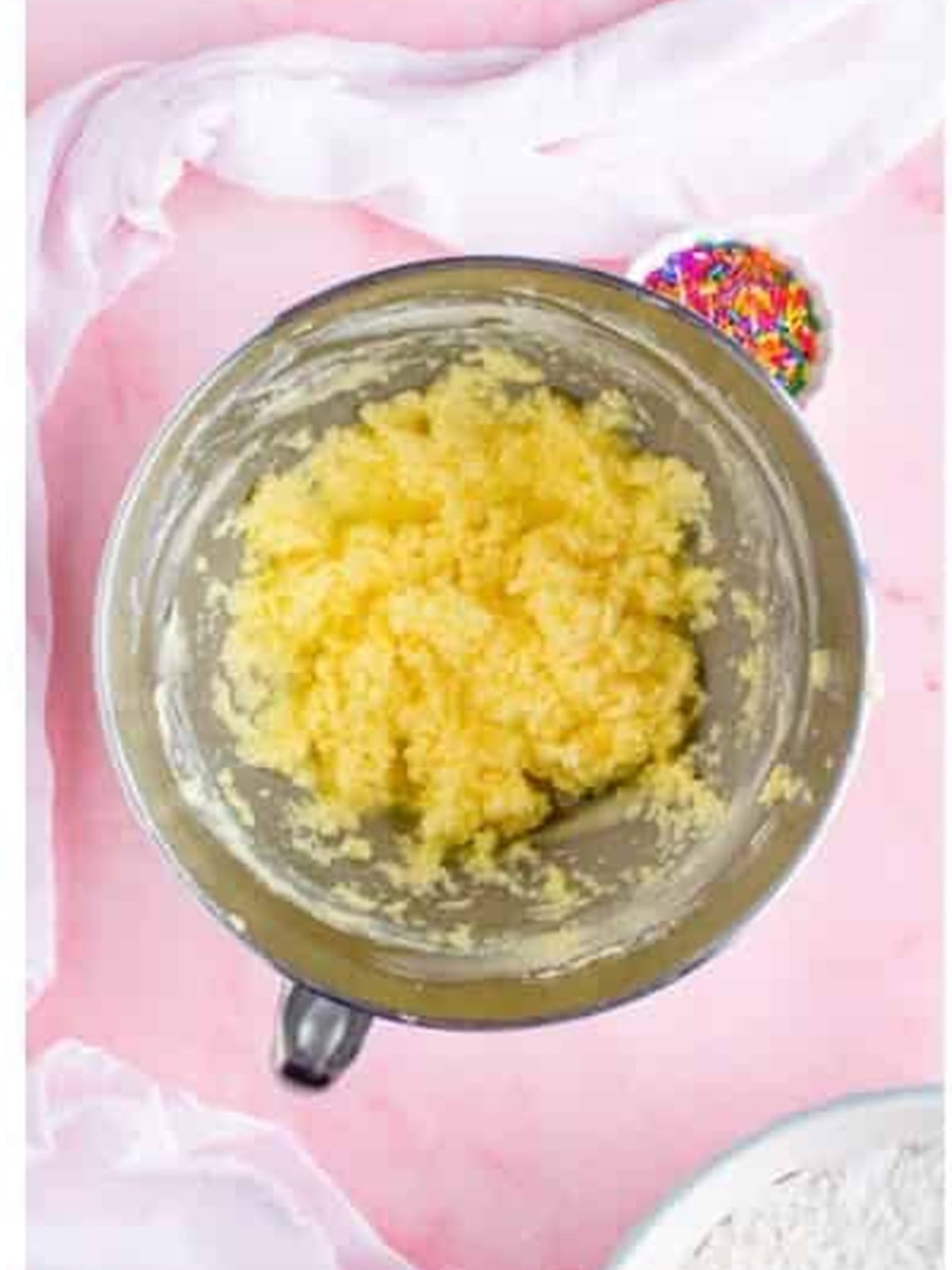 Lofthouse cookie batter mixed until combined and slightly curdled looking.