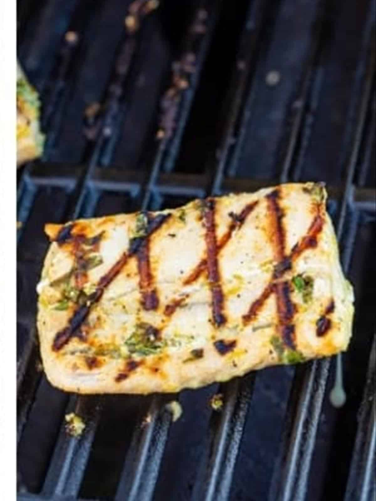 Grilled mahi with grill marks for mahi mahi fish tacos.