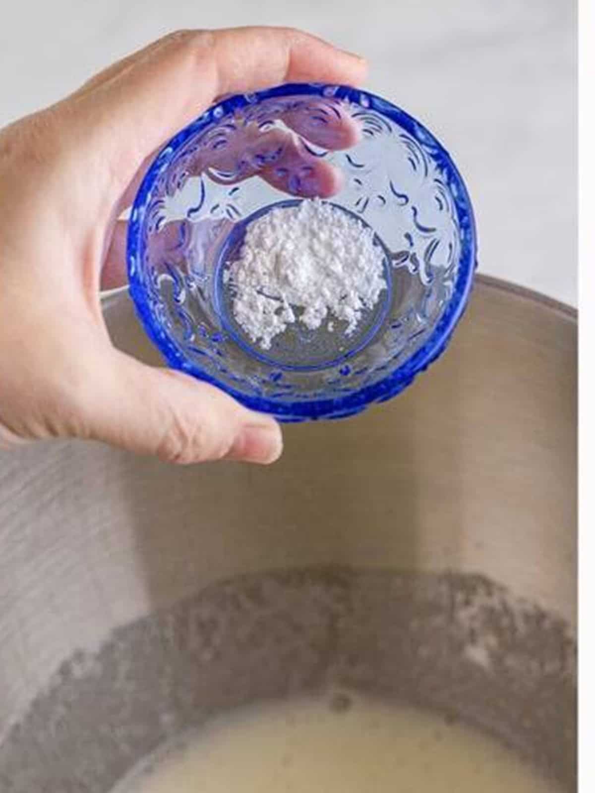 Cream of tartar added to the egg white and sugar mixture for meringue cookies.