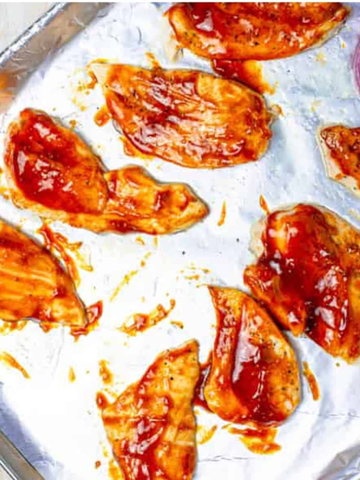 Grilled chicken basted with BBQ sauce for monterey chicken sliders.