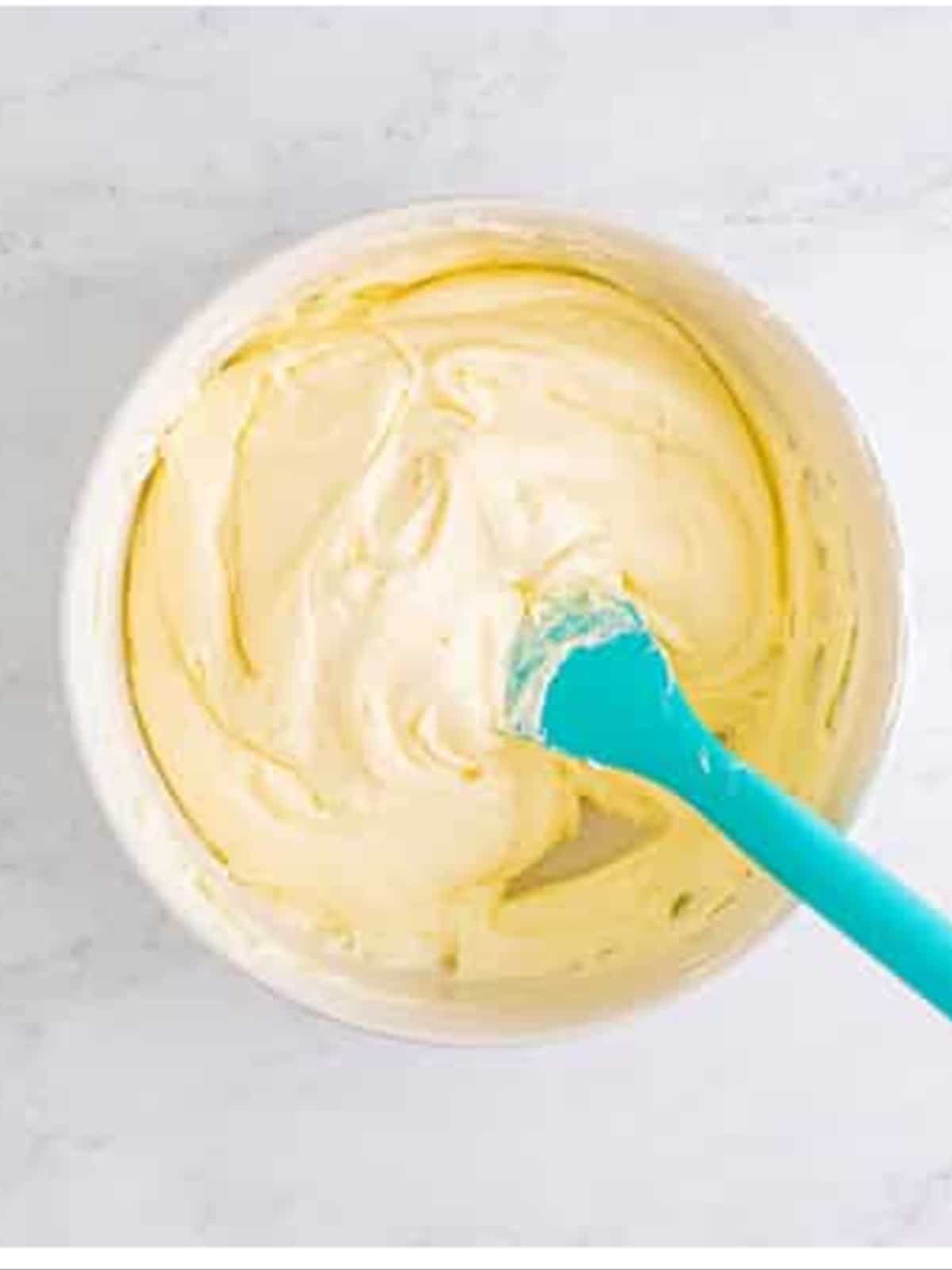 Folded smooth no bake cheesecake recipe filling.