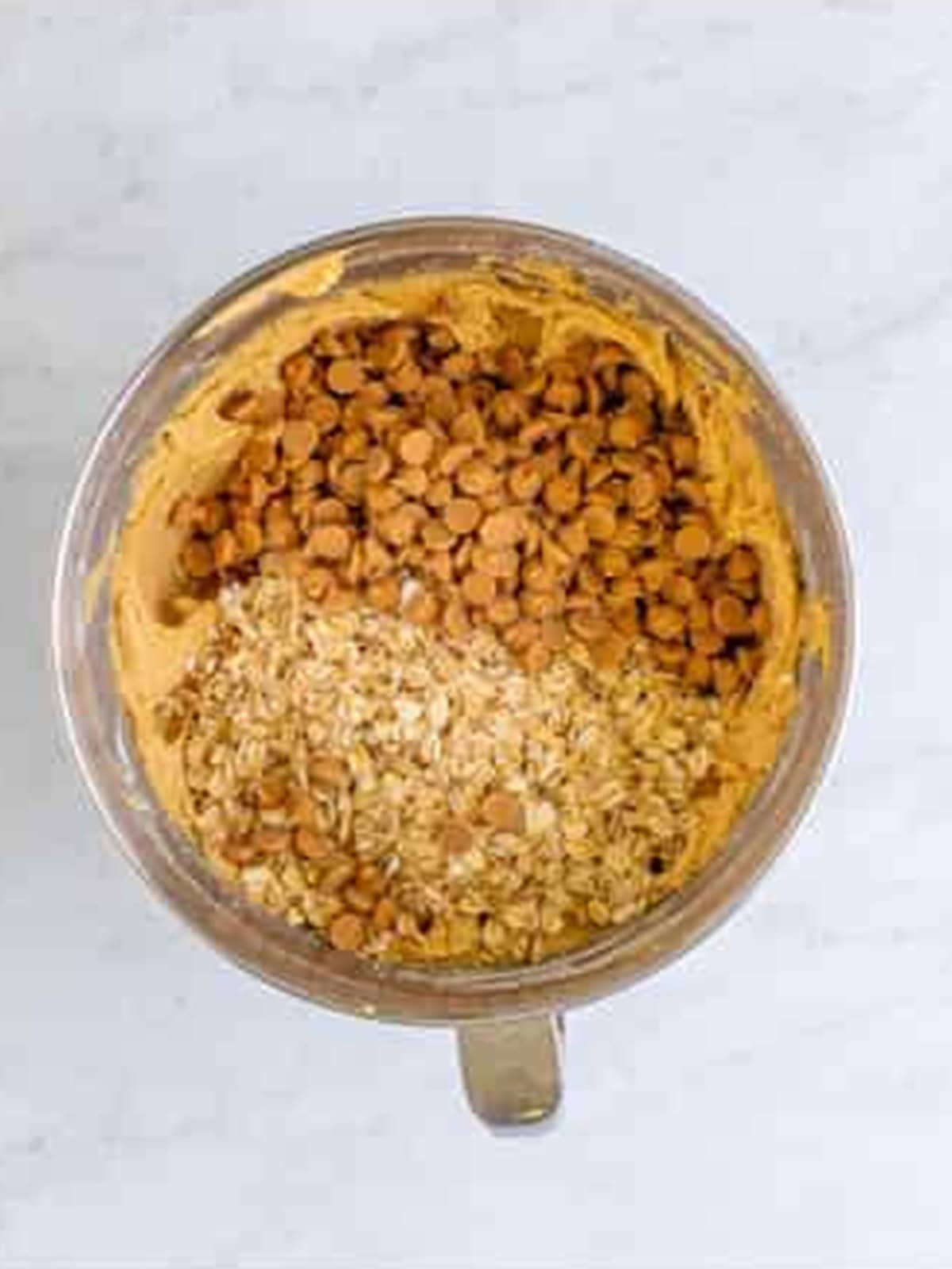 Old fashioned oats and peanut butter chips added to the cookie dough.