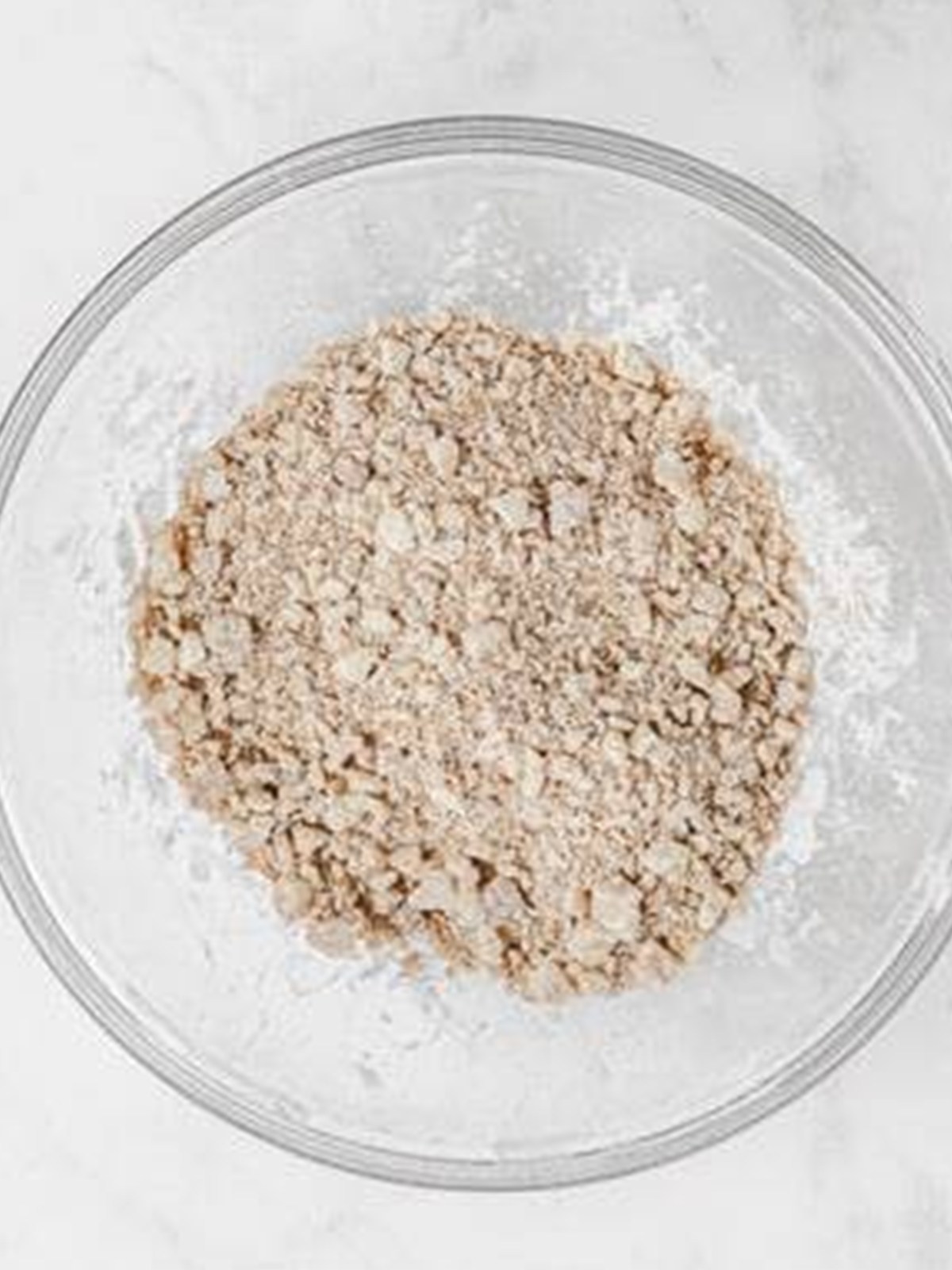 Cinnamon streusel crumble in a bowl