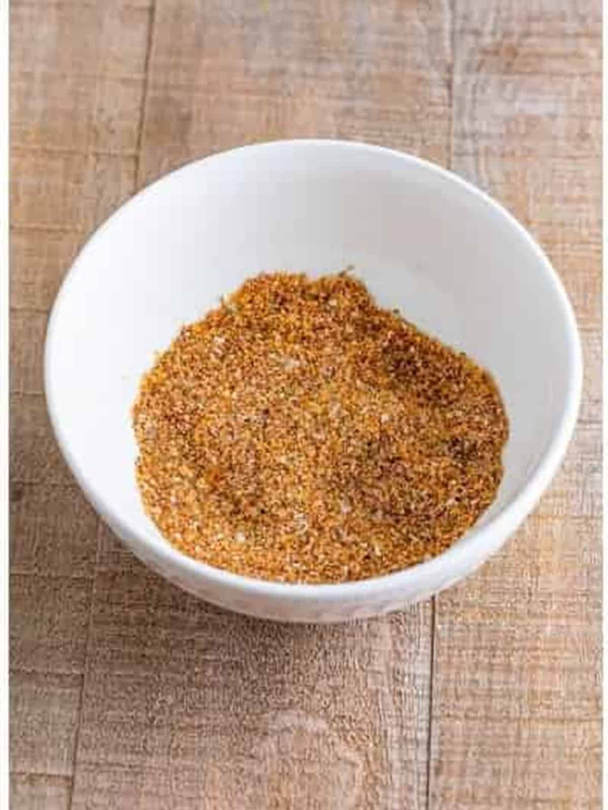 Dry rub stirred together in a bowl.