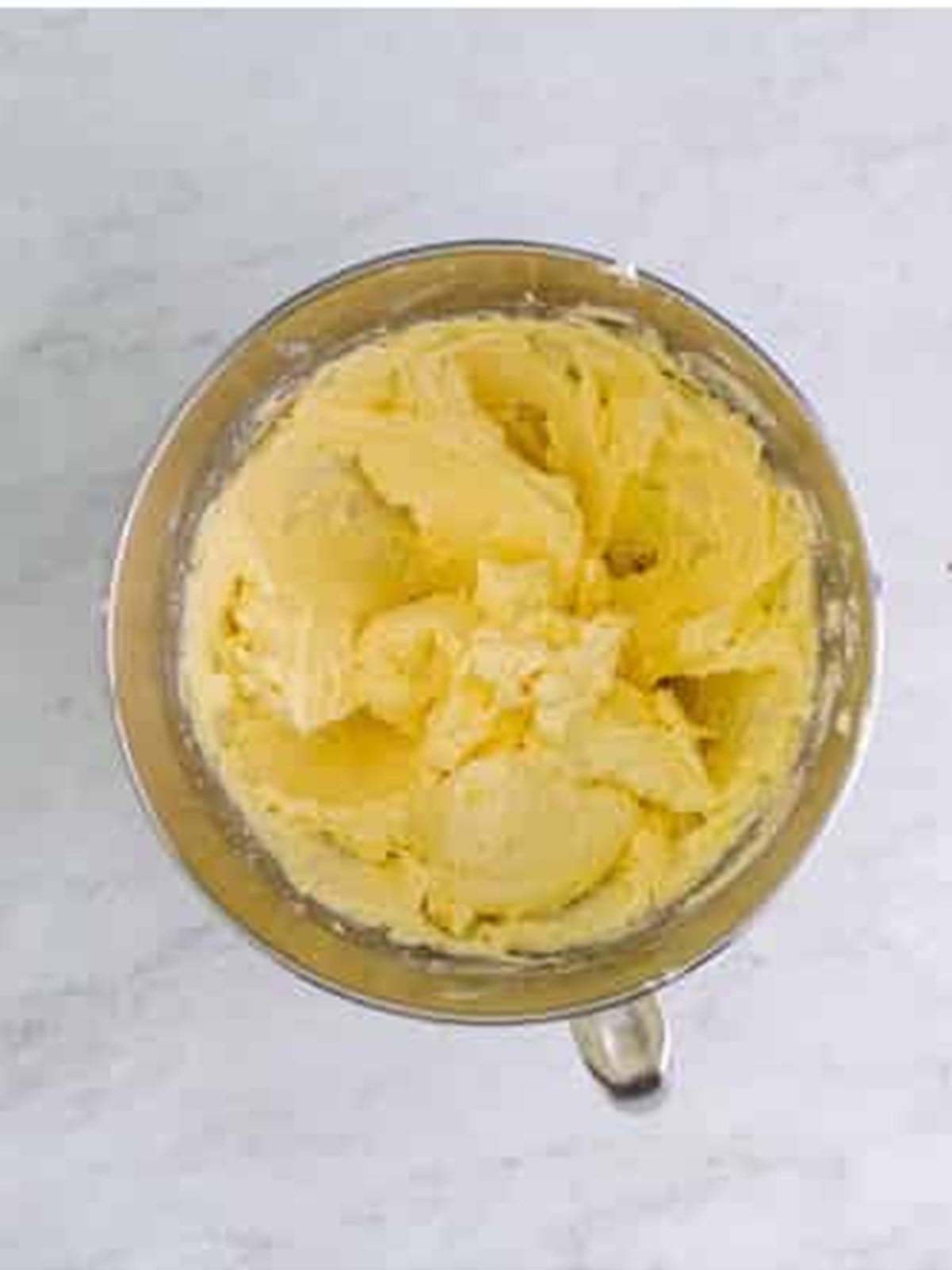 Creaming butter and sugar for Strawberry Cookies in a stand mixer.
