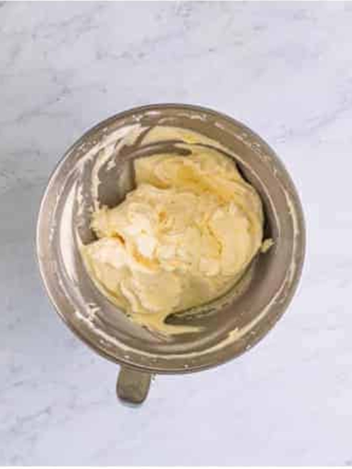 Maple frosting whipped until light and fluffy in a stand mixer.