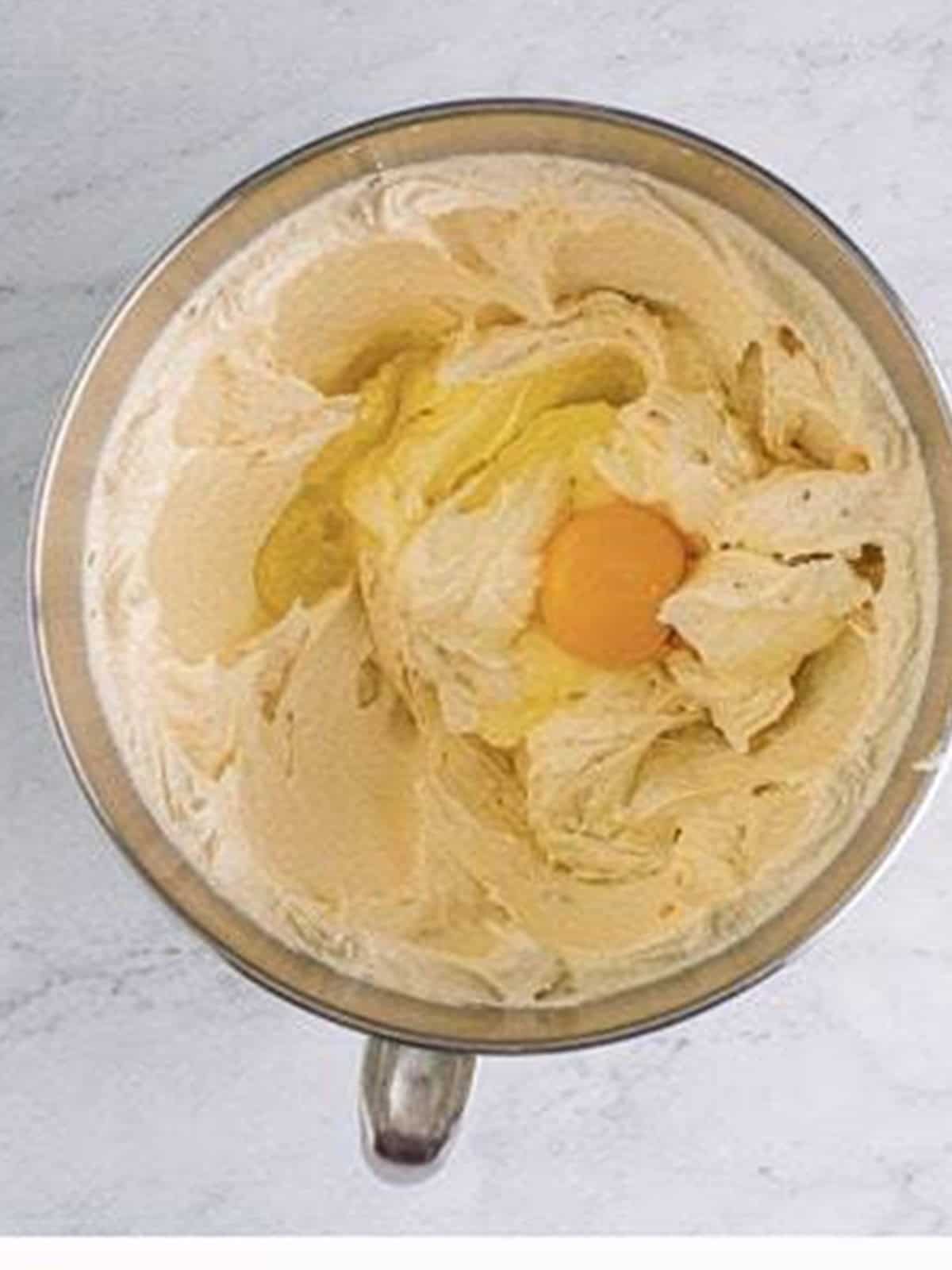 Butter creamed with granulated and brown sugar until light and fluffy.