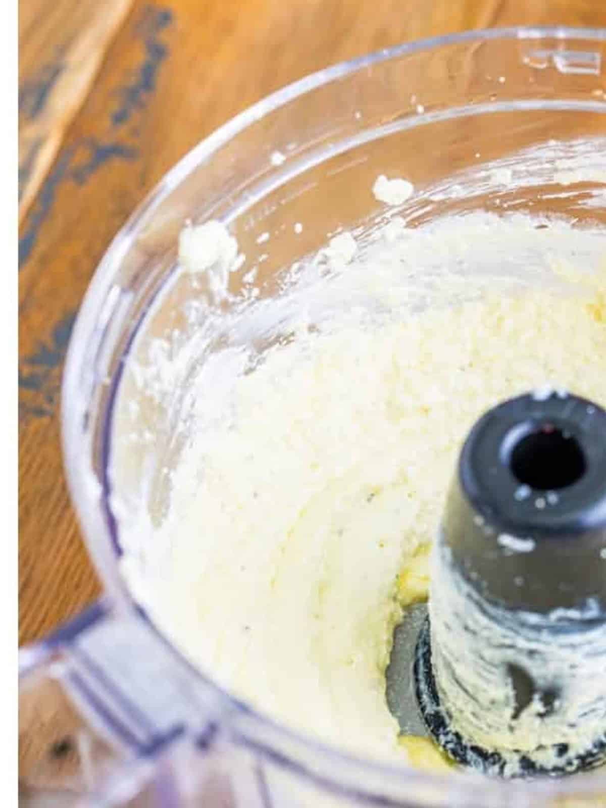 Smooth and creamy Whipped Feta Dip blended in the food processor.