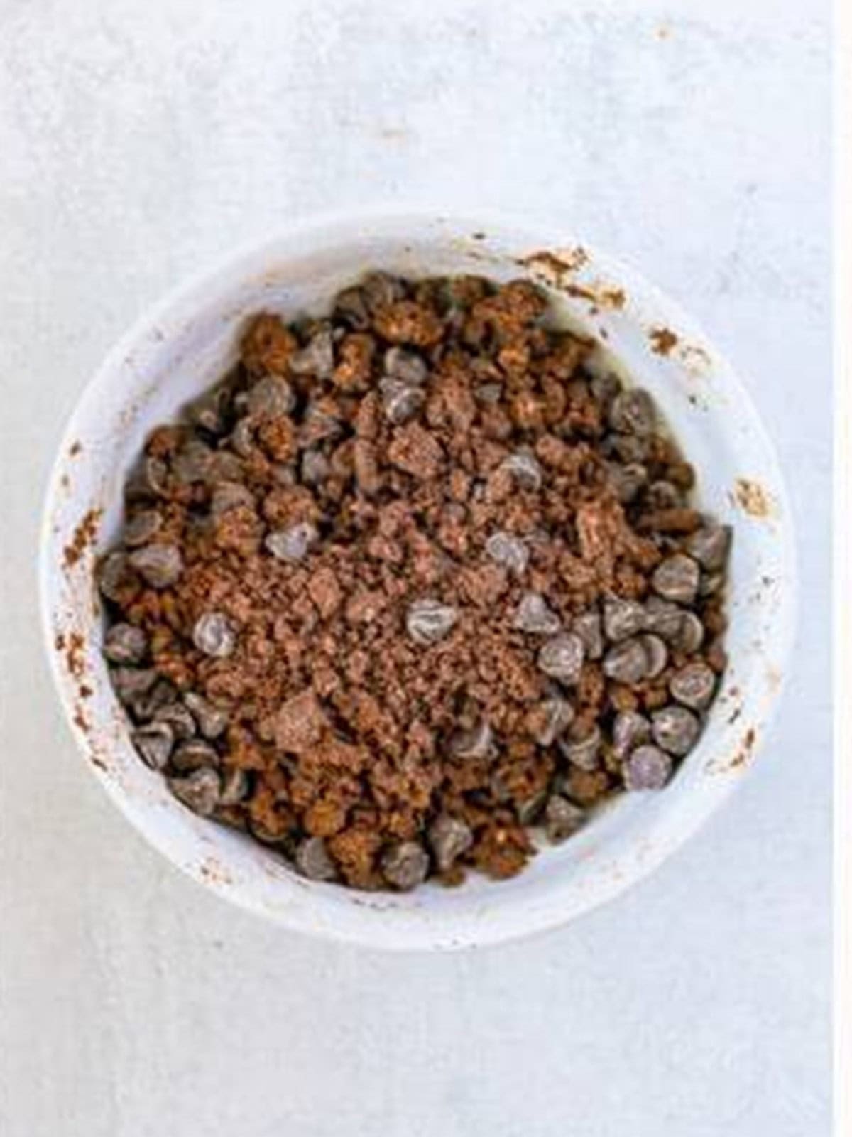 Chocolate chips mixed into the crumble topping for Chocolate Chip Coffee Cake.