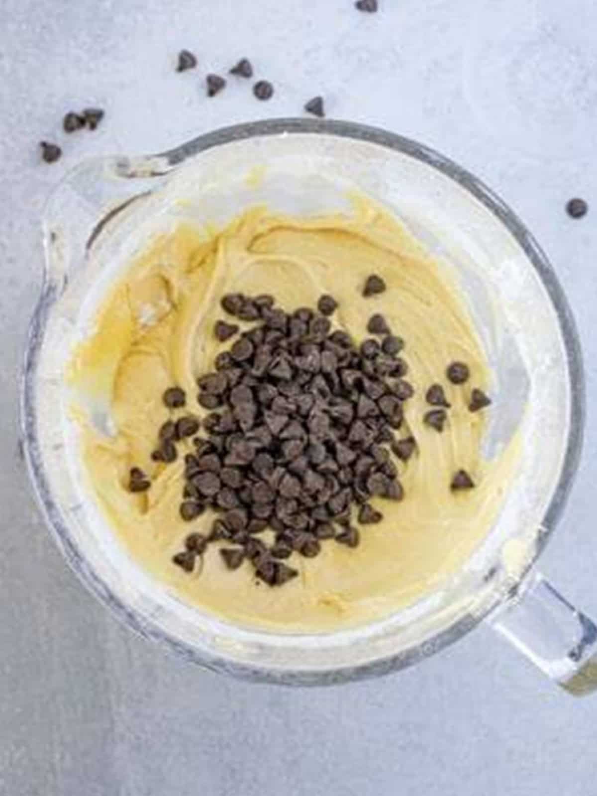 Semi sweet chocolate chips folded into the Chocolate Chip Coffee Cake batter.