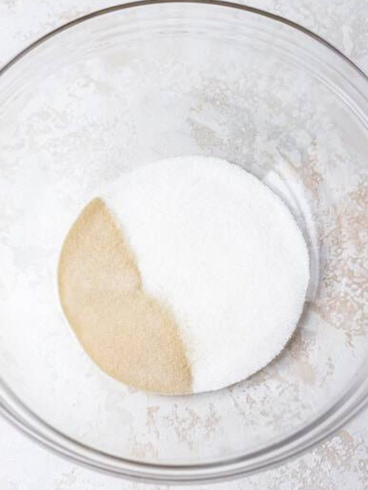 Unflavored gelatin, sugar, and coconut milk mixed into a creamy white layer.